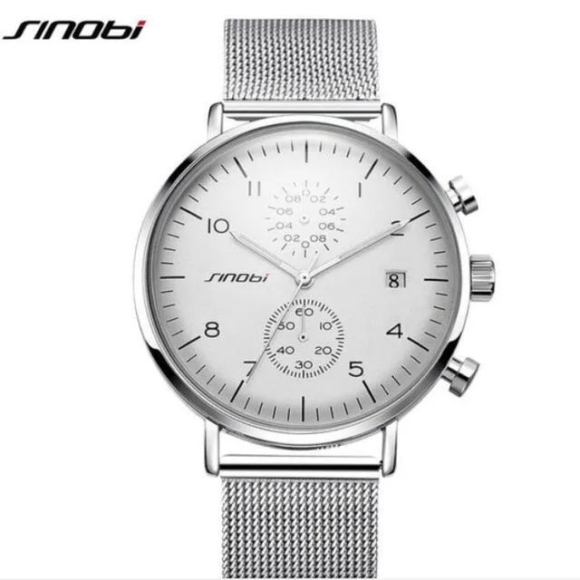 SINOBI Luxury Brand Watch Men Watch Luxury JAPAN Movement Watches Fashion Luminous Men's Watch Clock saat relogio masculino