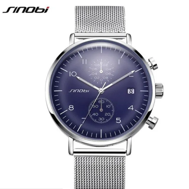 SINOBI Luxury Brand Watch Men Watch Luxury JAPAN Movement Watches Fashion Luminous Men's Watch Clock saat relogio masculino