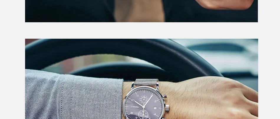 SINOBI Luxury Brand Watch Men Watch Luxury JAPAN Movement Watches Fashion Luminous Men's Watch Clock saat relogio masculino