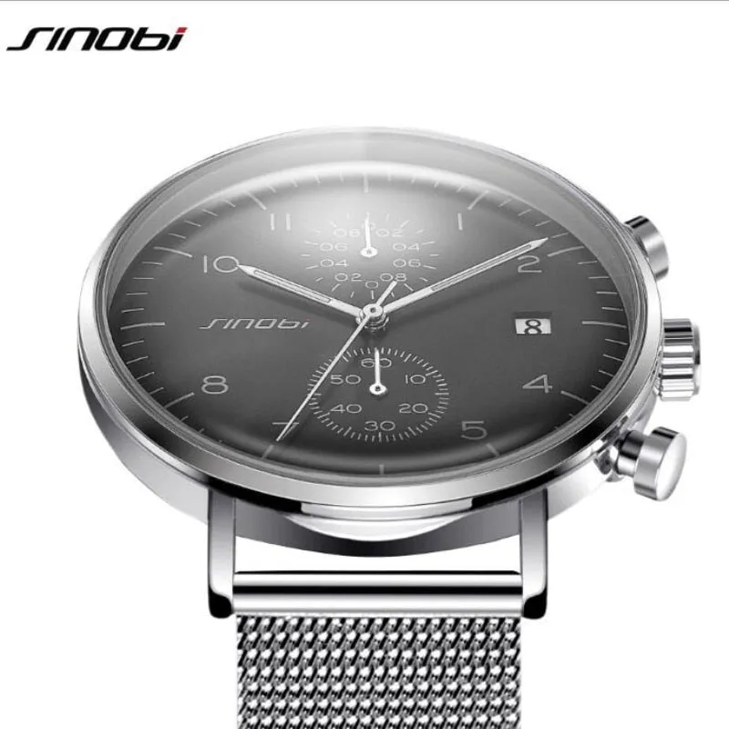 SINOBI Luxury Brand Watch Men Watch Luxury JAPAN Movement Watches Fashion Luminous Men's Watch Clock saat relogio masculino