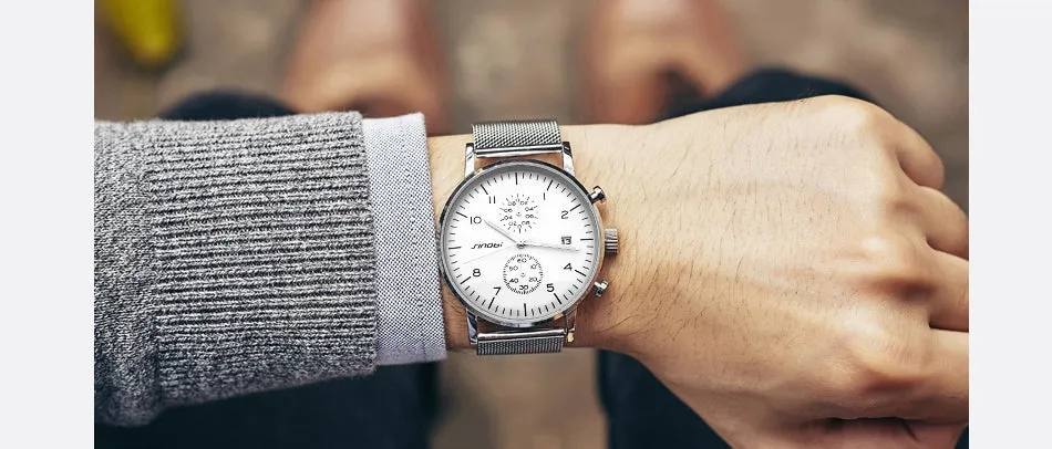 SINOBI Luxury Brand Watch Men Watch Luxury JAPAN Movement Watches Fashion Luminous Men's Watch Clock saat relogio masculino