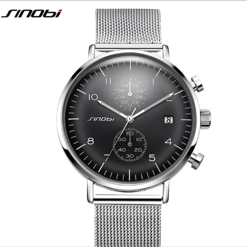 SINOBI Luxury Brand Watch Men Watch Luxury JAPAN Movement Watches Fashion Luminous Men's Watch Clock saat relogio masculino