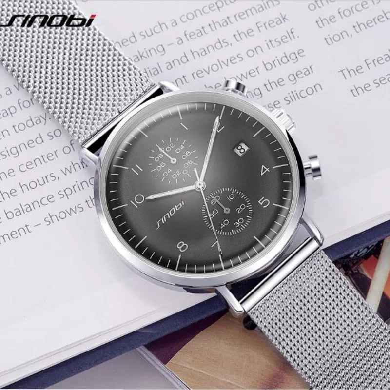 SINOBI Luxury Brand Watch Men Watch Luxury JAPAN Movement Watches Fashion Luminous Men's Watch Clock saat relogio masculino