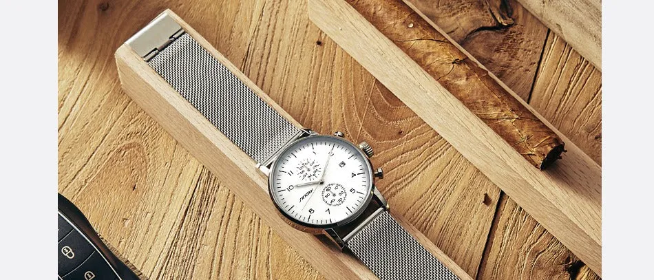 SINOBI Luxury Brand Watch Men Watch Luxury JAPAN Movement Watches Fashion Luminous Men's Watch Clock saat relogio masculino