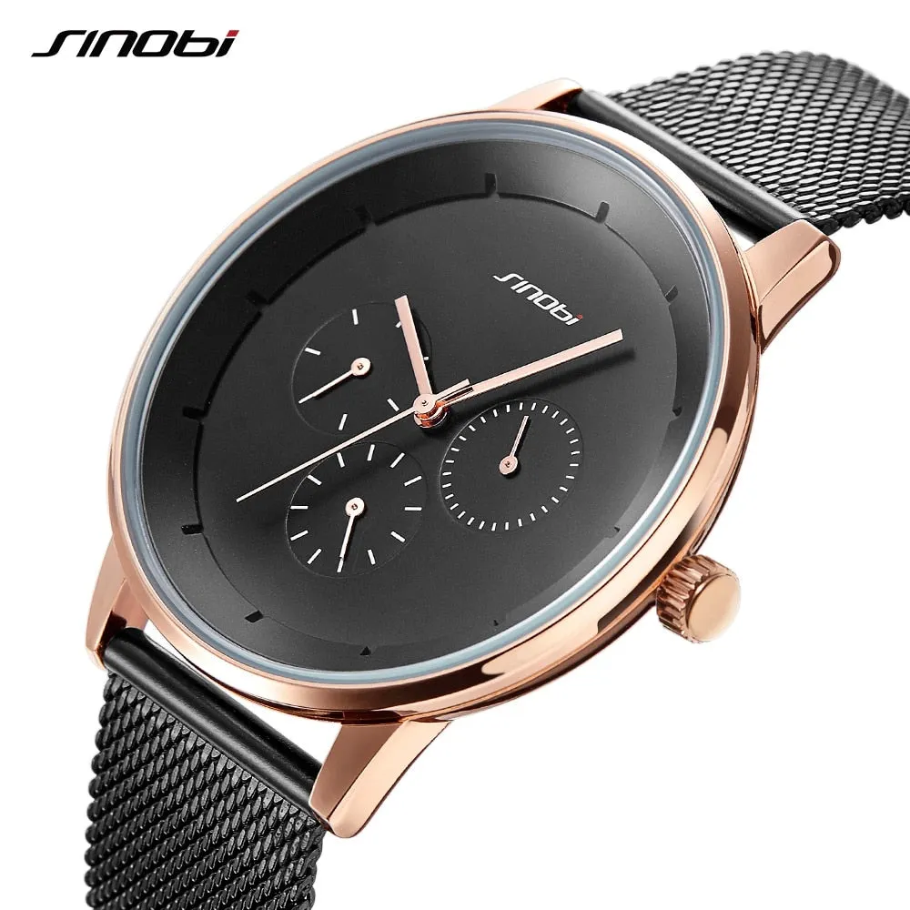 SINOBI Men's Watch Top Brand Luxury Wrist Watch Men Watch Waterproof Auto Date Week Watches Clock relogio masculino reloj hombre