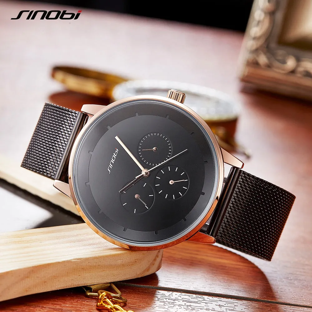 SINOBI Men's Watch Top Brand Luxury Wrist Watch Men Watch Waterproof Auto Date Week Watches Clock relogio masculino reloj hombre