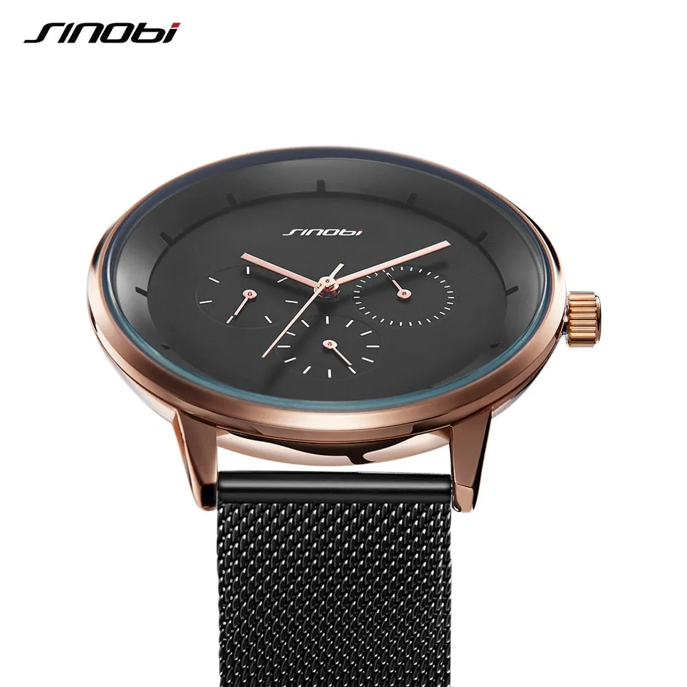 SINOBI Men's Watch Top Brand Luxury Wrist Watch Men Watch Waterproof Auto Date Week Watches Clock relogio masculino reloj hombre