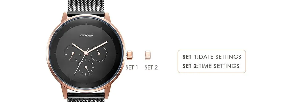 SINOBI Men's Watch Top Brand Luxury Wrist Watch Men Watch Waterproof Auto Date Week Watches Clock relogio masculino reloj hombre