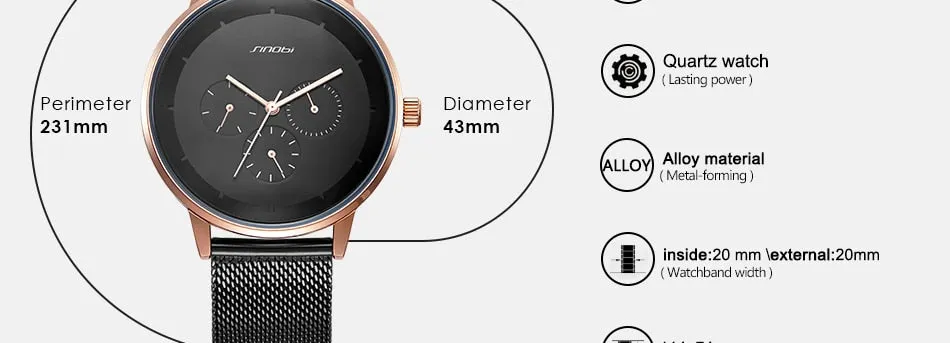 SINOBI Men's Watch Top Brand Luxury Wrist Watch Men Watch Waterproof Auto Date Week Watches Clock relogio masculino reloj hombre