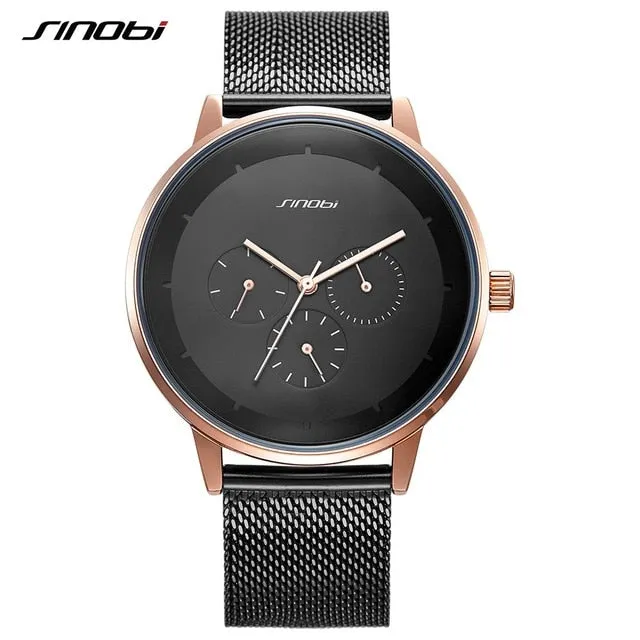 SINOBI Men's Watch Top Brand Luxury Wrist Watch Men Watch Waterproof Auto Date Week Watches Clock relogio masculino reloj hombre