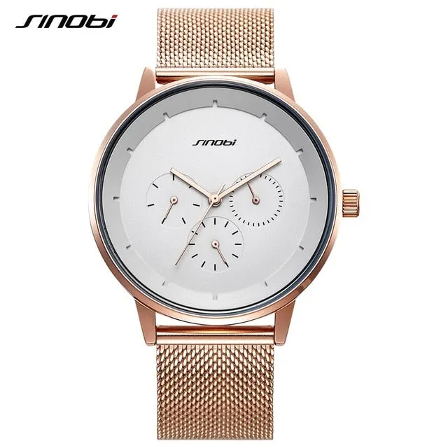 SINOBI Men's Watch Top Brand Luxury Wrist Watch Men Watch Waterproof Auto Date Week Watches Clock relogio masculino reloj hombre