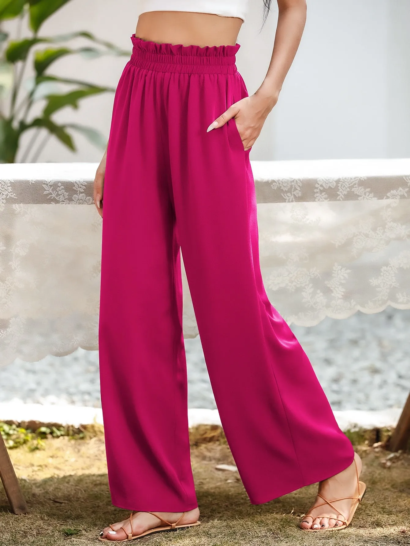 Slant Pocket Wide Leg Pants