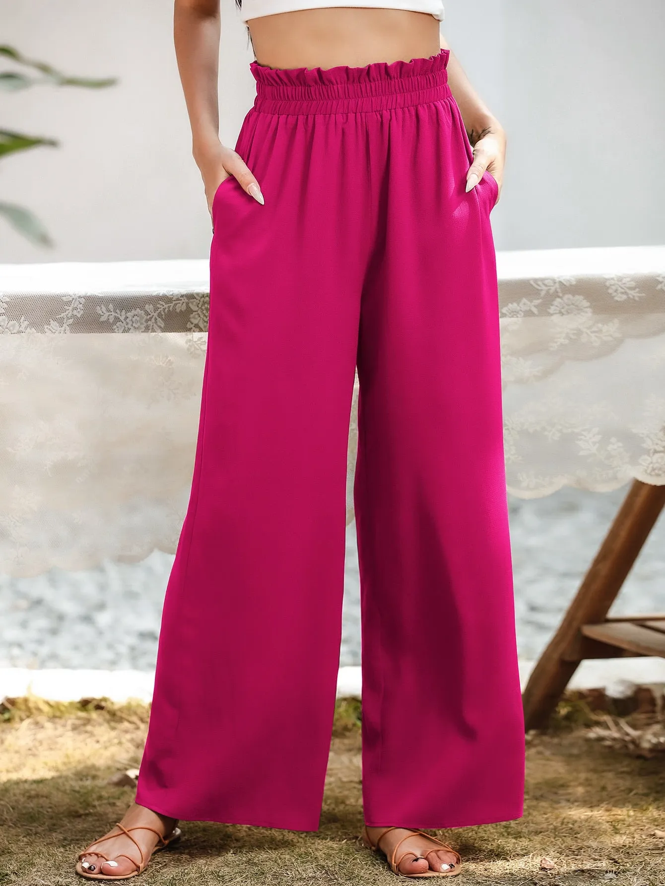 Slant Pocket Wide Leg Pants