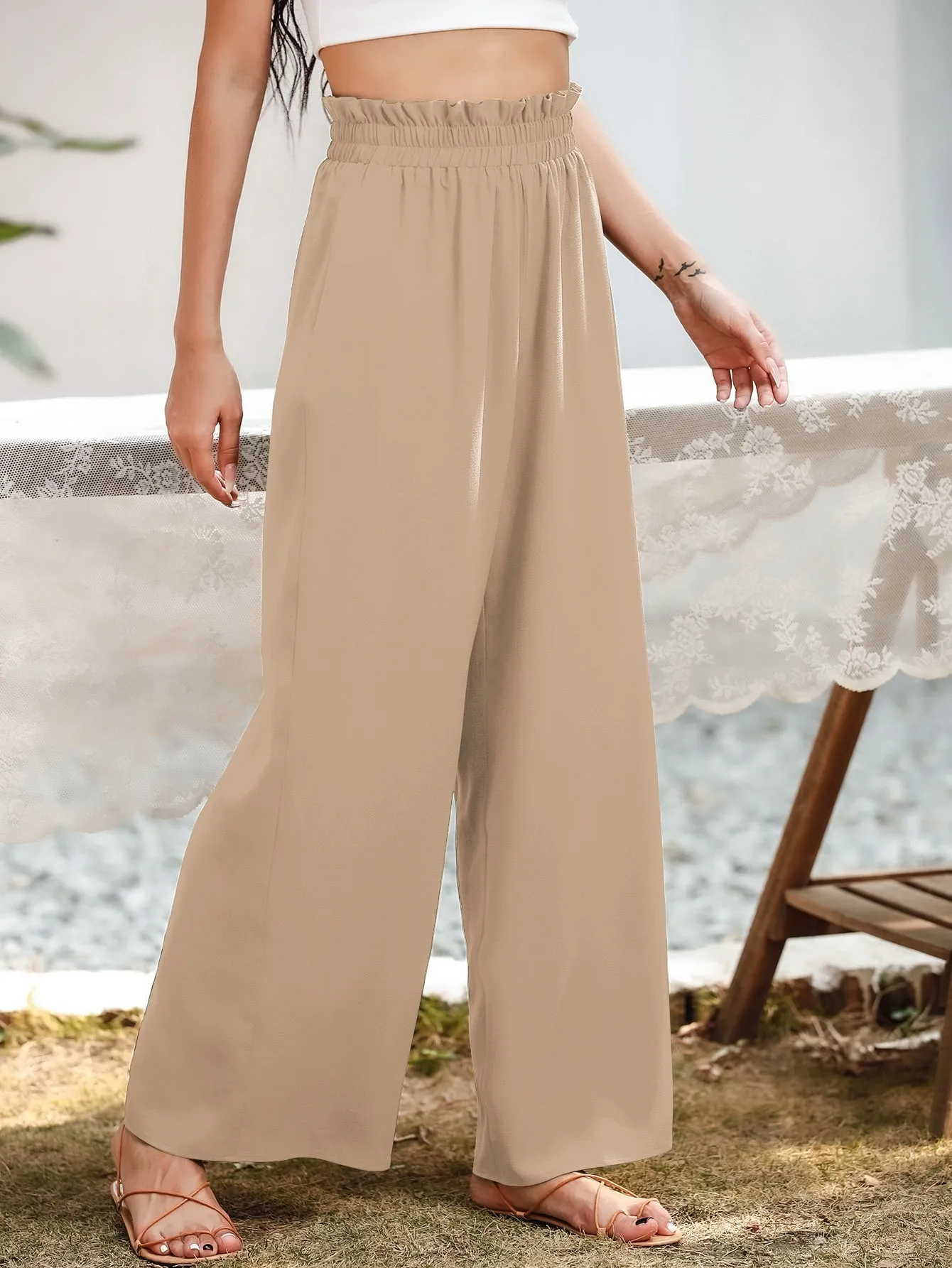 Slant Pocket Wide Leg Pants