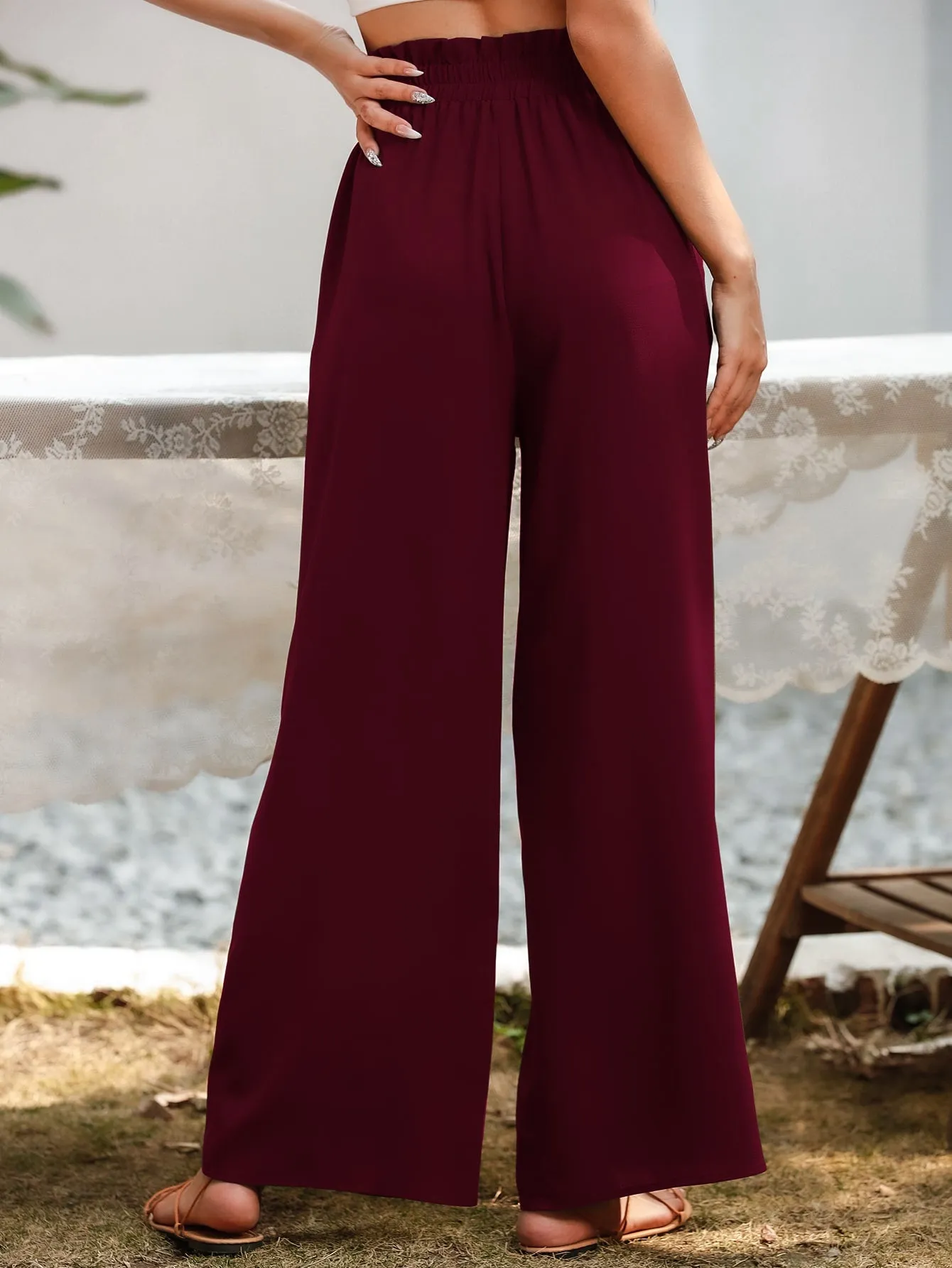 Slant Pocket Wide Leg Pants