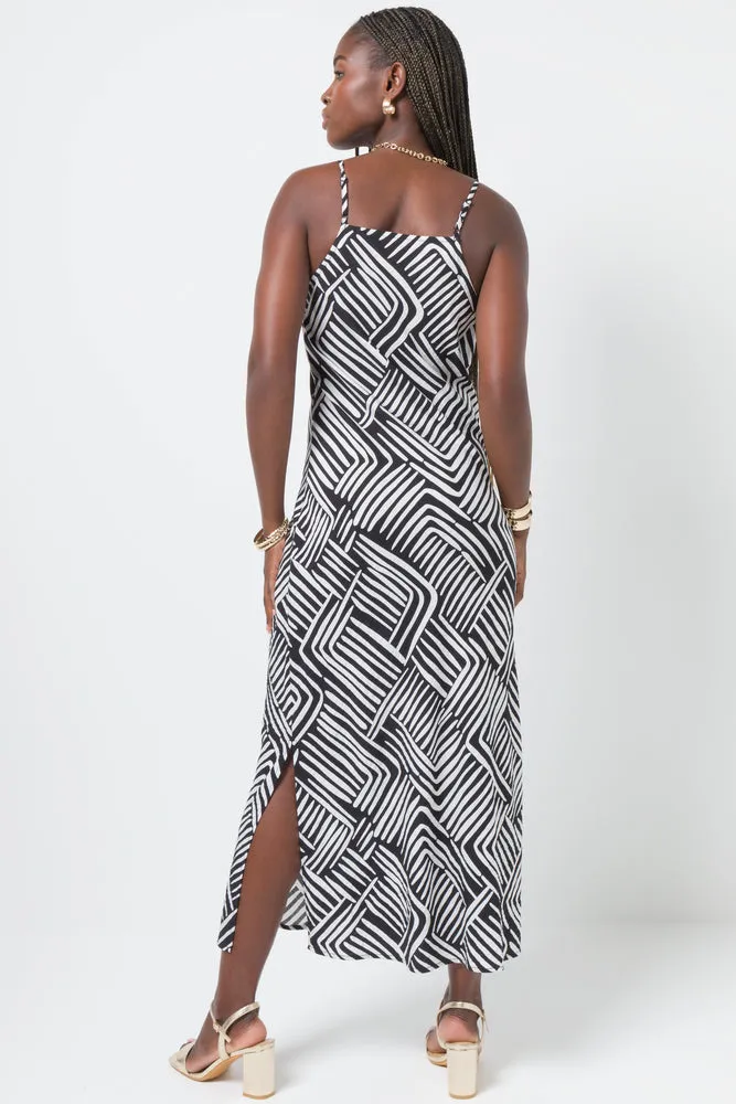 Strappy Column Dress Black