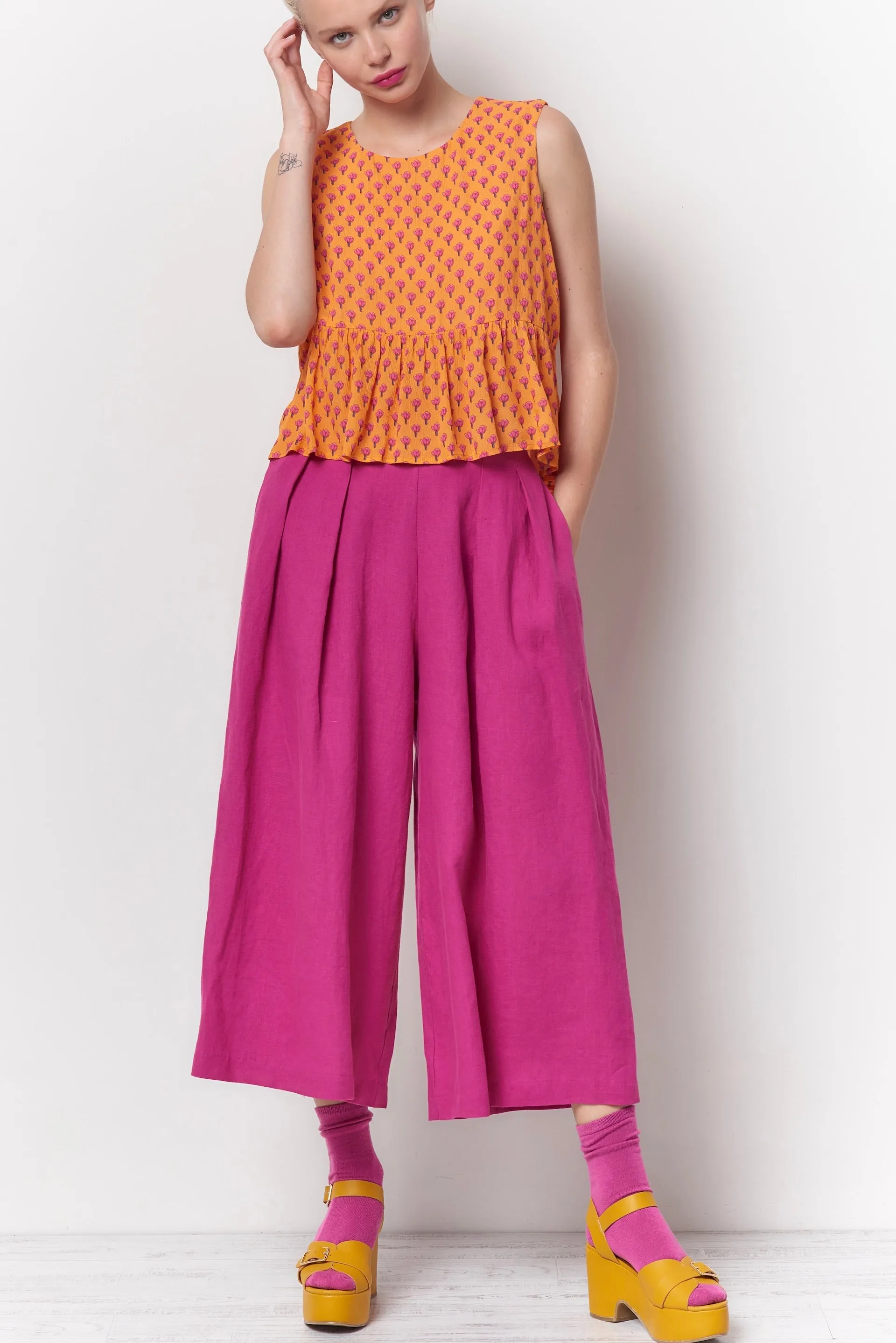 TRUDY High Waisted Culotte - Linen